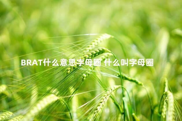 BRAT什么意思字母圈 什么叫字母圈